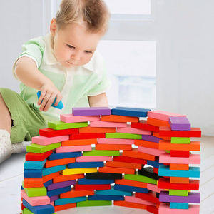 Wholesale Custom Jumbo Sublimation <strong>Dominoes</strong> Set Mexican <strong>Train</strong> Colored Wood Blocks Game <strong>Toy</strong> for Age 5-7 Years - Product Image 6