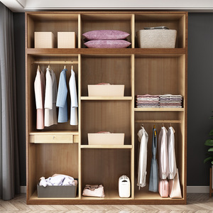 Comparison Solid Wood Wardrobe LH-8665K Large Bedroom <b>Storage</b> Cabinet For Home And Rental Use - Product Image 2