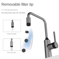 Robinet mitigeur chaud/froid pour lavabo de salle de bain, à poser sur le plan, rotatif, monocommande, chromé