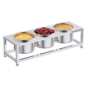 Estante para especias de acero inoxidable, de una sola fila y 3 compartimentos, contenedor de almacenamiento de condimentos para cocina, para uso comercial - Product Image 1
