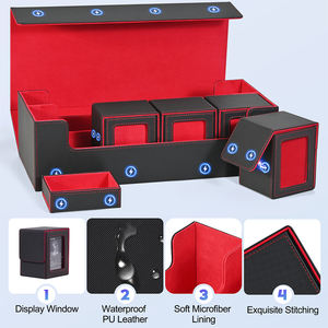 Juzi Factory 650 + cartes à manchon unique 520 + cartes à double manches noir <span class=keywords><strong>rouge</strong></span> MTG TCG combinaison de boîte de rangement de cartes personnalisées - Product Image 5