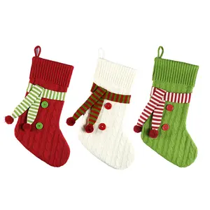 2023 nouvelle grande taille câble tricot chaussettes de noël cadeau de noël sac de bonbons Halloween écharpe bas de noël