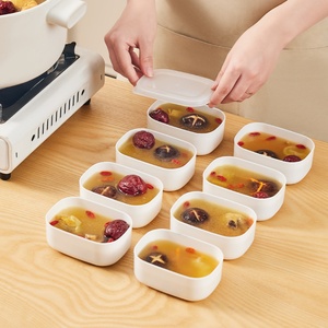 New White Plastic Bento Food Storage Boxes <b>Refrigerator</b> and Freezer Suitable Kitchen Suitable Soup <b>Container</b> with Lids - Product Image 1