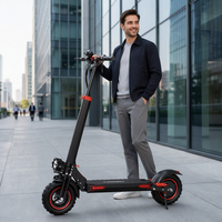 Scooter électrique 48V 1200W, 11 pouces, tout-terrain, double suspension, batterie au lithium, scooter électrique de banlieue, double frein à disque, autonomie de 55 km
