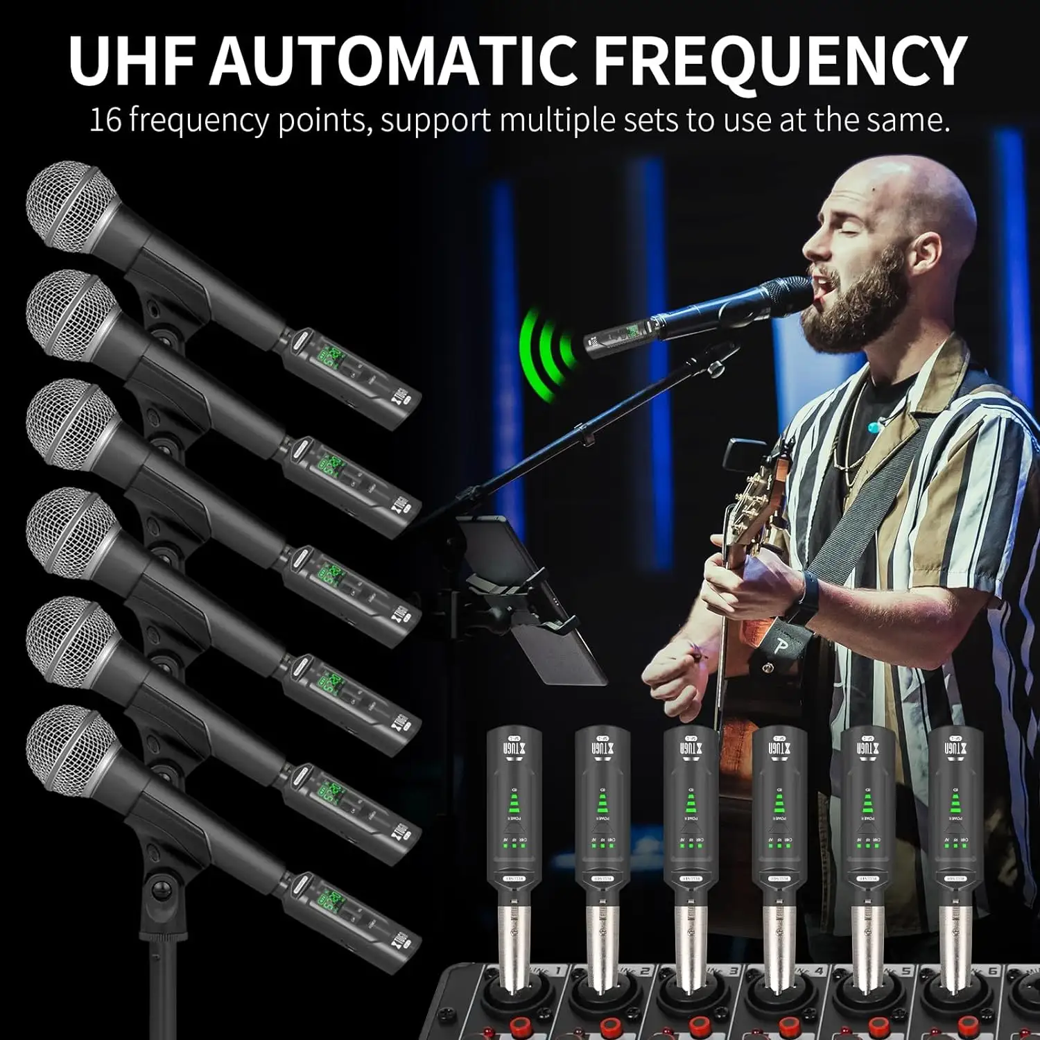 SF-1 Không Dây Xlr Máy Phát Và Máy Thu Uhf Không Dây Guitar Transmitter Receiver Cho Microphone Âm Thanh Mi