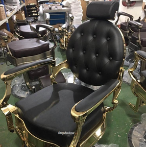 Muebles de corte de pelo para hombre, sillas de cuero mate vintage para peluquería y afeitado - Product Image 1