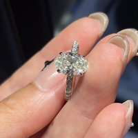 Bague de fiançailles et de mariage ovale de style vintage en or 18K/14K avec diamant de laboratoire certifié IGI pour femme