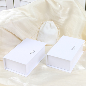 Custom logo Recycled White Book Shape Rigid Cardboard <b>Gift</b> Paper <b>Boxes</b> - Product Image 1