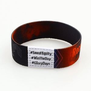 Pulseras Elásticas Tejidas de Tela Multicolor con Logotipo Personalizado y Arte Folclórico en Relieve para Regalos Promocionales y Uso en Fiestas/Festivales - Product Image 1