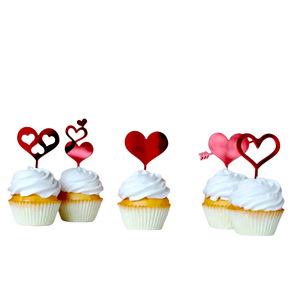 Adornos para cupcakes con forma de corazón rojo, miel y dulzura, juego de 5 piezas, decoraciones para pasteles del Día de San Valentín, adorno de plástico para pasteles - Product Image 4