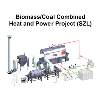 Chaudière à vapeur industrielle double combustible série SZL, à charbon et biomasse, à grille de combustion à chaîne automatique, à tubes de chaleur, haute efficacité