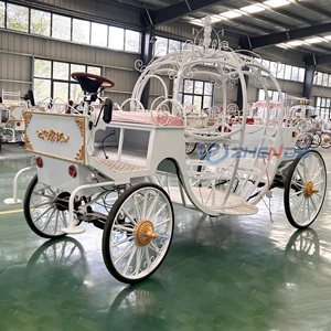 Carruaje Eléctrico Personalizado con Forma de Calabaza |   Hermosa Carruaje de Boda sin Caballos de 4 Ruedas |   Delicada Carruaje de Calabaza en Venta - Product Image 6