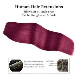 Extensions de cheveux humains Remy de luxe 100% bruts de haute qualité, tissage double machine, nouveau design, lisses chinois, à clips, cheveux chinois - Product Image 4