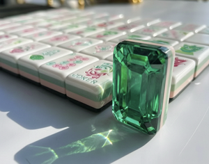 Hot-selling Emerald Green Luxury Four-Layer Anti-Fade American <b>Mahjong</b> <b>Set</b> with Acrylic Tiles for Entertainment - Product Image 6