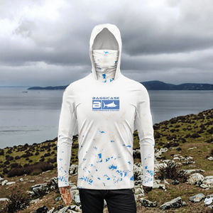 Chemise de pêche unisexe adulte de haute qualité, UPF 50, respirante, à séchage rapide, à manches longues, à capuche, 100% polyester, impression numérique, 150g - Product Image 3