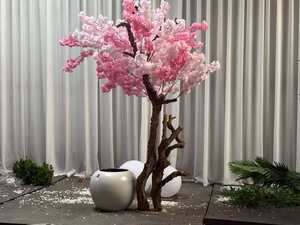 Albero di Ciliegio Artificiale Oh Arts Bonsai, Realizzato su Misura, Moderno ed Ecologico, Decorazione Rosa e Bianca per Casa e Matrimoni - Product Image 2