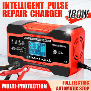 Venta caliente 12V 24V 10A Cargador de batería de coche inteligente Pantalla táctil Reparación de pulso LCD <span class=keywords><strong>Carga</strong></span> de energía rápida Batería de plomo ácido seco húmedo - Product Image 5