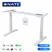 Cadre de bureau électrique à double moteur, réglable en hauteur, pour position assise ou debout, 120 kg, 40 mm/s, installation rapide, ergonomique, pour bureau à domicile