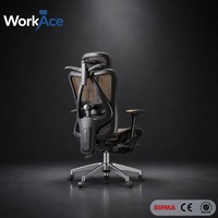 Chaise de bureau entièrement en maille avec pieds en aluminium finition miroir, vérin à gaz certifié SGS, pivotante et inclinable, vente en gros, directement de l'usine