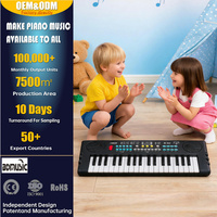 Juguete Infantil con Logotipo Personalizable, Órgano de 37 Teclas, Mini Teclado Electrónico, Instrumento Musical, Piano de Aprendizaje para Principiantes con Micrófono BD-372