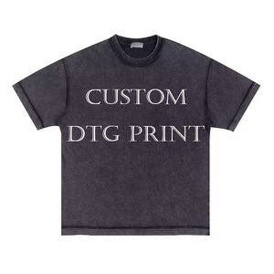 <span class=keywords><strong>T</strong></span>-<span class=keywords><strong>Shirt</strong></span> Unisex in cotone Oversize con stampa Tee DTG su misura 250 300 Gsm da uomo peso massimo raccolto Vintage con lavaggio acido - Product Image 1