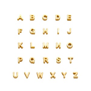Dijes de letras de aleación de zinc en color oro y plata con orificio plano para pulseras, llaveros y accesorios de joyería DIY. - Product Image 5