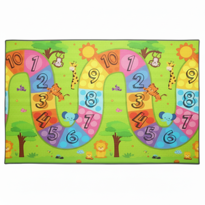 200x140x1 cm Tapis de jeu double face XPE pour bébé-Mousse non toxique imperméable et enroulable avec numéro coloré Route-pour la ville - Product Image 1