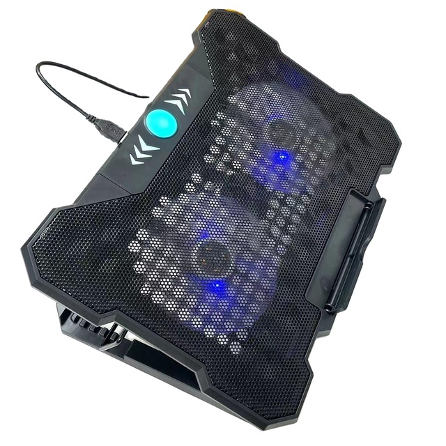 New Dual Fan Rapid Cooling Configuration with Anti slip Plate Wind Speed Adjustment F2 Plus Laptop Radiator