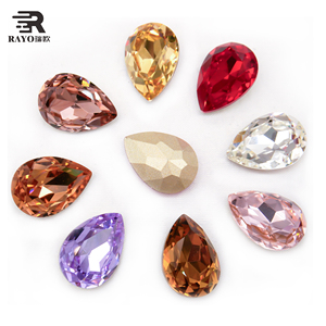 Cristalli a goccia con montatura a griffe da cucire, campanelle natalizie fatte a mano, strass a forma di diamante per abiti da sposa, perline di strass all'ingrosso - Product Image 3
