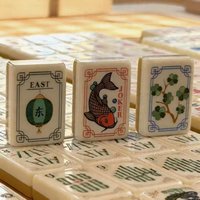 Nouvelles tuiles de mahjong américaines en acrylique doré à double couche, emballage en boîte en carton, pour l'exportation