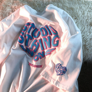 Sudadera con capucha de algodón orgánico de alta calidad logotipo personalizado 3D Puff serigrafía hombres peso pesado de gran tamaño camisetas unisex - Product Image 5