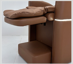 Sillón de Peluquería Eléctrico Moderno con Base Metálica y Lavabo Oculto de Fibra de Vidrio para Salones de Belleza y Barberías - Product Image 4