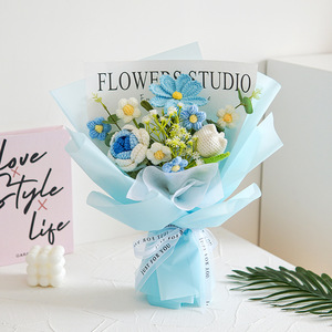 Flores artificiales hechas a mano, lirio, conejo, corazón, amor, rosa, tulipán, ramo de flores de ganchillo, regalo del Día de la madre de San Valentín - Product Image 5