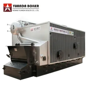 Water-tube wood fired steam boiler with cyclone combustion chamber