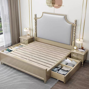 Mobilier <span class=keywords><strong>de</strong></span> chambre à coucher américain Cadre <span class=keywords><strong>de</strong></span> <span class=keywords><strong>lit</strong></span> rembourré Hôtel moderne <span class=keywords><strong>Lit</strong></span> King Queen Size en cuir <span class=keywords><strong>avec</strong></span> <span class=keywords><strong>rangement</strong></span> - Product Image 5
