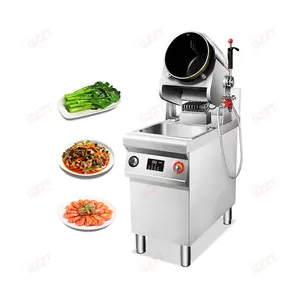 Europe Commercial Kitchen 2.5KG Capacity Gas-fired Automatic Stir-fry Cooking Robot Machine Stations 300mm 360mm Pot diameter