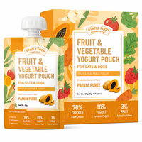 Pochette de yaourt aux fruits et légumes de papaye pour chats et chiens, complément alimentaire fermenté pour animaux de compagnie au poulet, marque privée OEM/ODM