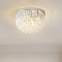 Prix de gros hôtel maison salon chambre à coucher petit plafond forme ronde Led lustre en cristal