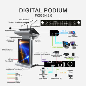 Pupitre numérique de tribune d'église de chaire de discours intelligent de salle de classe avec le podium numérique d'écran avant avec le micro interactif - Product Image 6
