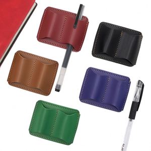 Porte-stylo en cuir PU pour carnets, attache stylo avec clip métallique, organiseur de crayons rétro - Product Image 1