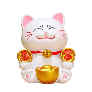 Decoración de gato de la suerte de resina, 4 piezas, adorno de escritorio Feng Shui para el hogar, oficina, regalo de Año Nuevo Chino - Product Image 4