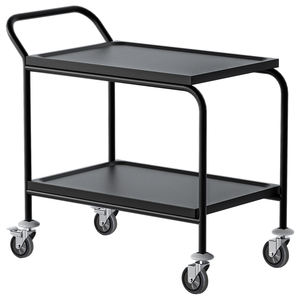 Chariot de service alimentaire à 2 niveaux en acier inoxydable robuste avec montage facile et mobile - Product Image 2