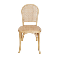 Chaise de salle à manger vintage en bois massif et rotin, meubles pour maison, salle à manger, café, restaurant, chaise à dossier en rotin, vente en gros