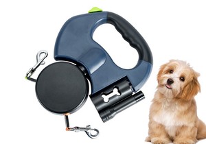 <strong>Double</strong>-Head Telescopic Pet Tractor Rope Leash Simple Accessories Nylon Ribbons Dog Walker Collar Fur One-Drag Two-Rope - Product Image 2