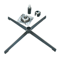 Base de chaise pivotante à 360° en métal noir mat moderne à quatre pieds, pièces de rechange pour chaise de salle à manger