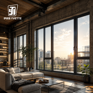 Fenêtre en aluminium à grande vue avec panneau de verre <span class=keywords><strong>large</strong></span> pour les projets de villas modernes et de décoration intérieure - Product Image 6