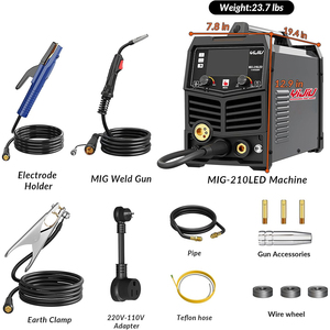 Máy hàn đa năng YIJIU MMA LIFT TIG MIG MAG Flux-Cored nhôm xung 200A màn hình LED 110V 220V - Product Image 6