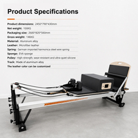 Luxuriöses Studio V2 Max Pilates Reformer-Bett mit Elegantem Holzbrett, Lederpolsterung und Professionellem Federsystem für Studioeinsatz