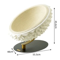 Lit pour chat rond en sisal durable, multifonctionnel, griffoir, repose-limbe, toilettage, canapé pour animaux avec support métallique stable, amovible pour le sommeil