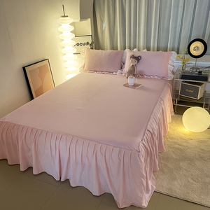 Set di lenzuola in microfibra lavata stile coreano leggero da 4 pezzi, 2 federe, per tutte le stagioni, con logo personalizzato, matrimonio, set copripiumino a quattro pezzi - Product Image 2